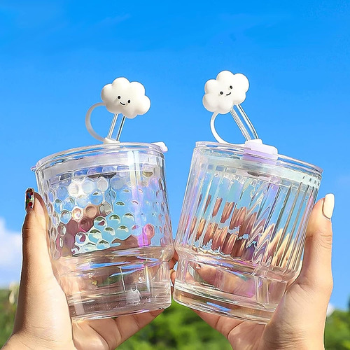 4 Fundas De Paja De Nube De 0.394pulgada Tapa De Paja De Sil