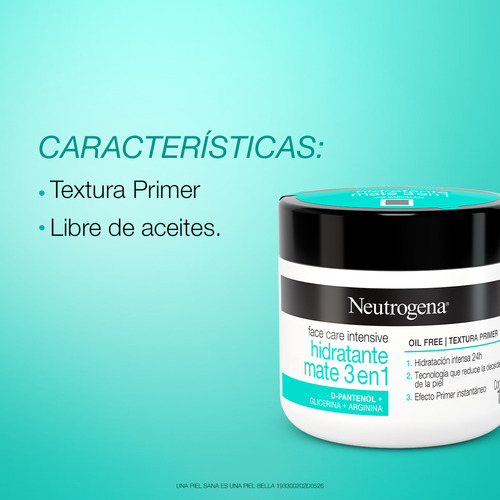 Creme facial Neutrogena Moisturizing Matte 3 em 1 - 100g