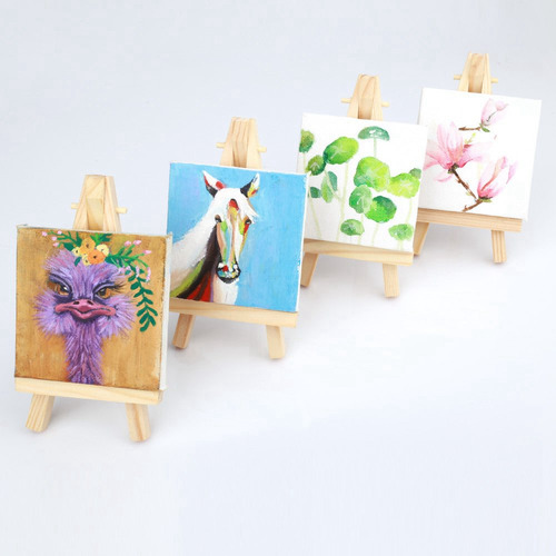 10 Juegos De Caballetes Con Lienzo, 8 X 8 Cm, Número De Mesa