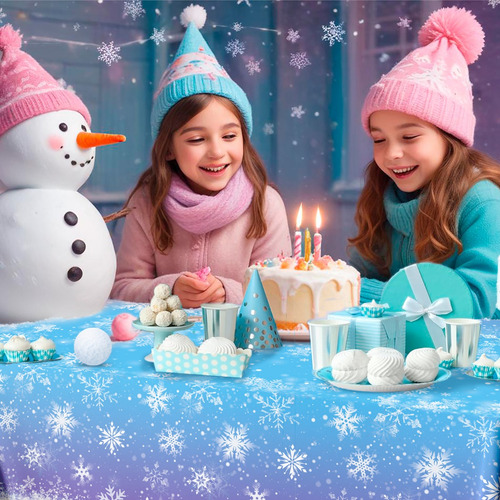 3 Piezas Decoración De Mantel De Invierno Con Copos De Nieve