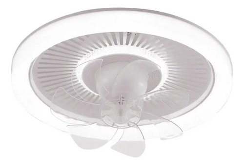 Ventilador Techo Aspas Osilatorias Con Luz 3 Tonos 50 Cm 88w Cantidad De Aspas 7 Estructura Blanco Aspas Transparente Frecuencia 60hz Material De Las Aspas Plástico