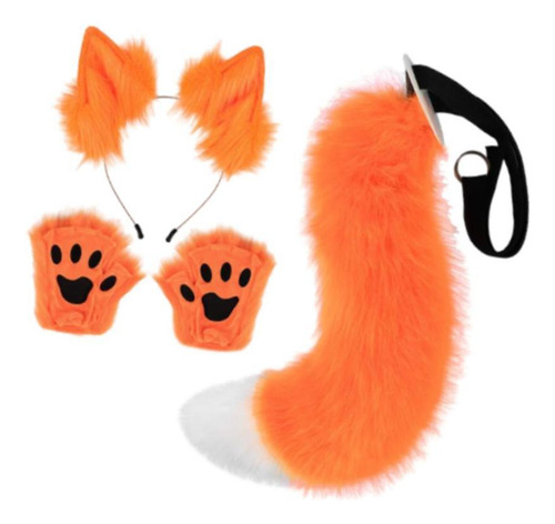 Conjunto De Orejas Y Cola De Animal, Disfraz De Halloween