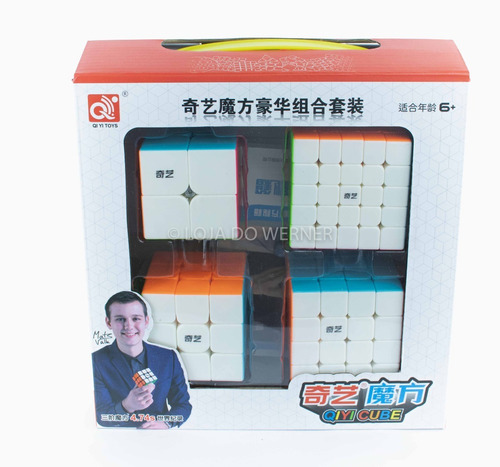 Kit Cubo Mágico Qiyi 2x2x2 / 3x3x3 / 4x4x4 / 5x5x5 Cor da estrutura Stickerless