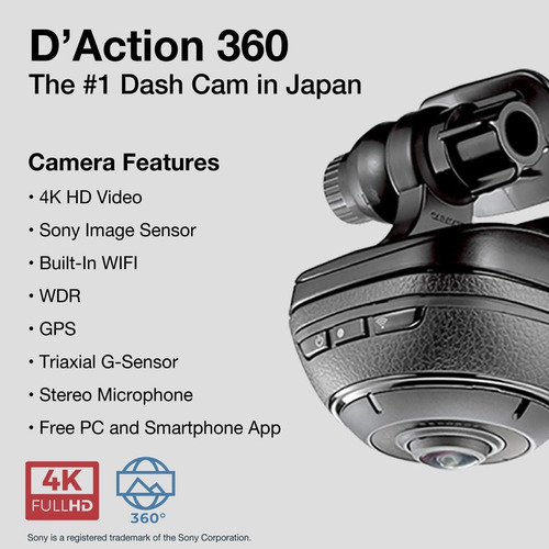 Razo Dc3000a D'action 360, 360 Degree Dash Cam