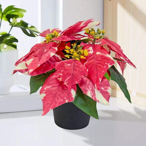 Planta De Pascua Artificial Navideña Realista Para Mesa De