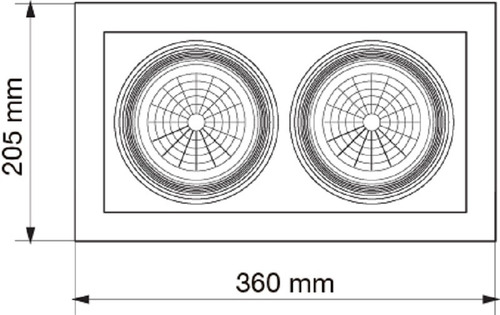 Imagen 2 de 2 de Spot De Embutir Cardanico Ar111 2 Luces Blanco Y Negro