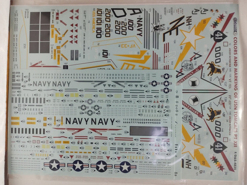 1/48 Folha Decal F-14 Tomcat Furball Faz 2 Modelos Completos