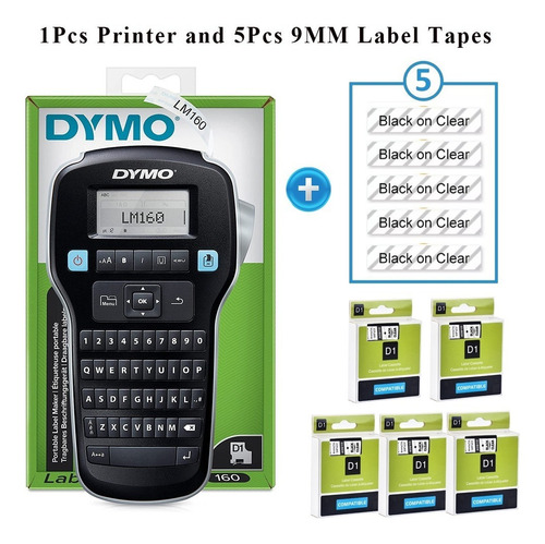 Etiquetadora Dymo Lm160 Add, 5 Unidades, 40910, 9 Mm, Transp
