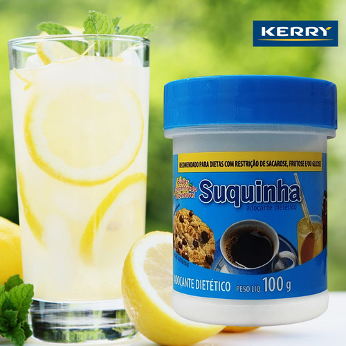 Kit 12 Suquinha Adoçante Dietético Kerry 100g