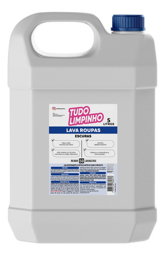 Sabão Líquido Lava Roupas Escuras 5l Tudo Limpinho