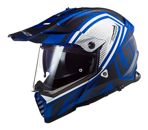 Casco Ls2 Mx436 Pioneer Evomaster Negro/azul Matte (ecer)