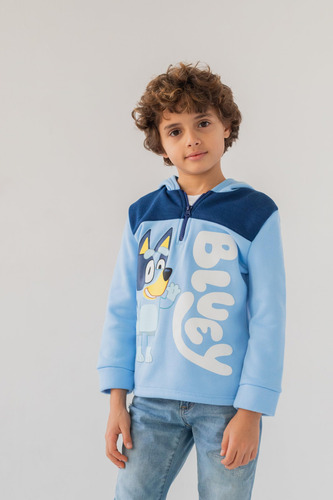 Sudadera Con Capucha Bluey De Forro Polar Con Media Cremalle