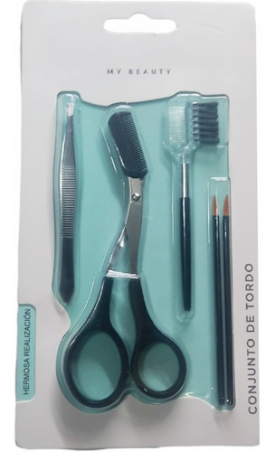 Kit Para Cejas Pinzas Grooming 5 Unidades Perfilado