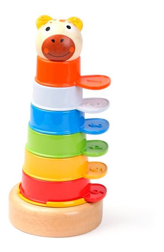 Torre Didactica De Colores Apilable Madera 2 En 1 Top Bright