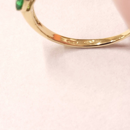 Imagen 4 de 7 de Anillo Oro 18kts Solitario Cubic 1,2grs N°13 Brumat