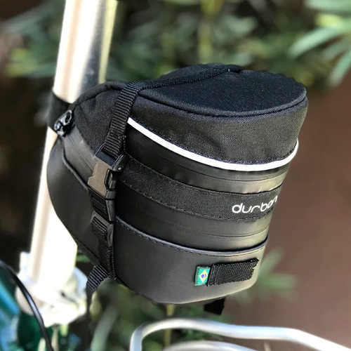 Bolsa De Selim Trail Durban Cor Preto Com Zíper Expansível