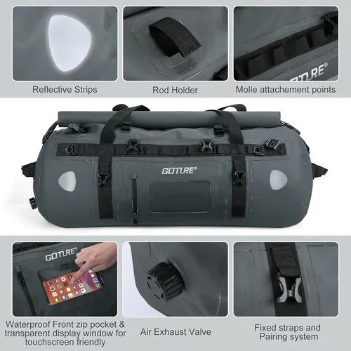 Bolsa Seca Impermeable 60l Para Motocicleta Y Kayak