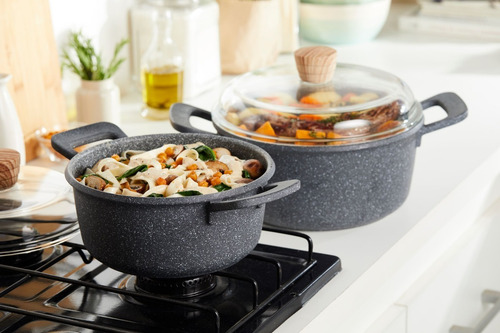 Imagen 2 de 5 de Maestro De Cocina - Set X2 Granito Cacerolas 20 & 24cm