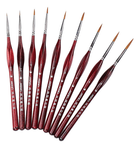9pcs Cepillos De Pelo Wold Profesionales Delineador De