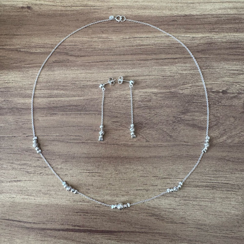 Collar Set De Plata 925 De Cadena Y Aretes Mujer Agálea