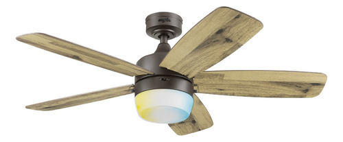 Ventilador de Techo Lugo Led 48403-cct 44 pulg Bronce Cinco Aspas Coolfan