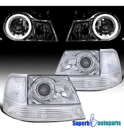 Fits 1998-2000 Ford Ranger Halo Projector Headlights+cor Aai