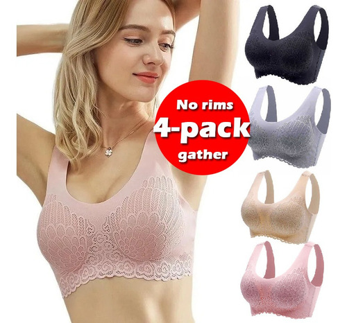 Paquete De 4 Sujetadores Para Dormir Push Up Inalámbricos En