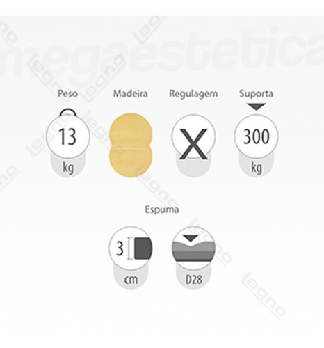 Imagem 3 de 5 de Maca Maleta Portátil Legno Vega Massagem, Tattoo, Depilação