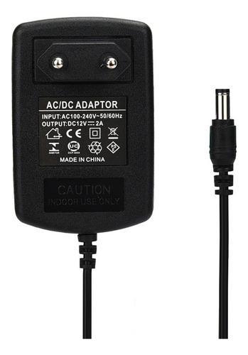 24w Ac/dc 12v 2a Fonte De Alimentação Adaptador 3 Pin Eu Plu