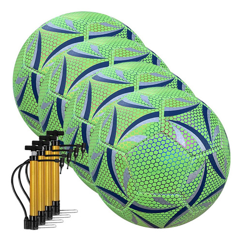 Balón Pasto, Mxgnp-004, 4 Pzas, #5, Verde, Reflectante, Estr Color Verde