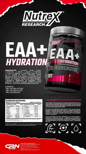 Eaa + Hydration Aminoácidos Essenciais 375g Nutrex Research