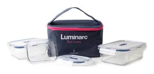 Luminarc Keep'n'Box - Pack de 3 recipientes de vidrio rectangulares con  tapa, 37 cl + 76 cl + 116 cl : : Hogar y cocina