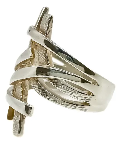 Anillo Lazos Entrelazados Plata 925 Macizo T:17