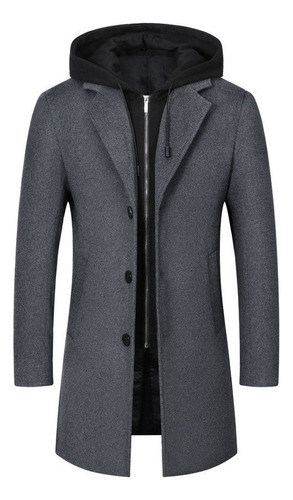 Abrigo Desmontable Capucha Casual Chamarra Para Hombre