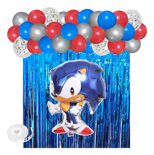 Kit Combo Sonic Deco Cumpleaños Fiesta Infantil
