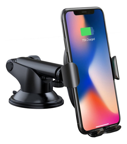Soporte Metálico Celular Auto Carga Inalámbrica Rápida
