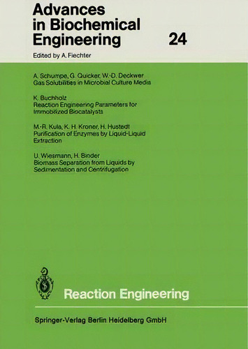 Reaction Engineering, De H. Binder. Reaction Engineering, Vol. 24. Editorial Springer Verlag Berlin Heidelberg Gmbh Co Kg, Tapa Blanda En Inglés