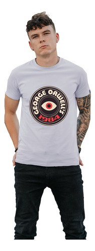 Playera 1984 Orwell Camiseta Hombre Blanca Negra