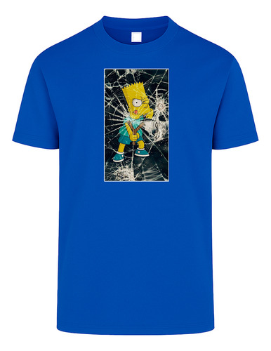 Playera Azul Rey Unisex Premium Bart Simpson A184