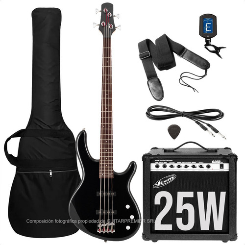 Bajo Electrico T Ibanez Funda Cable Afinador Amplificador Sx