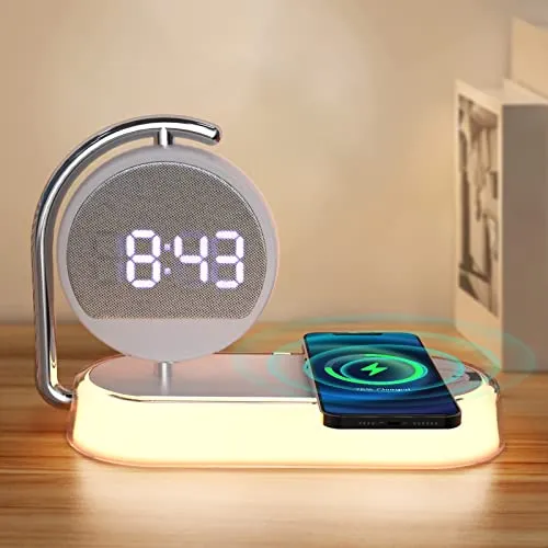 Reloj Despertador De Luz Nocturna 3 En 1 Lámpara De Mesa T