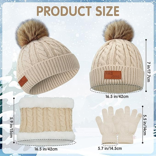 Gorro De Invierno Para Niños,conjunto De Bufanda Y Gorro