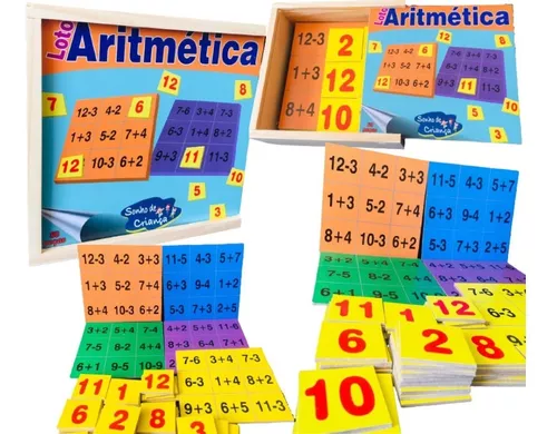 Loto Aritmético Com 50 Peças Em Madeira Jogo De Matemática