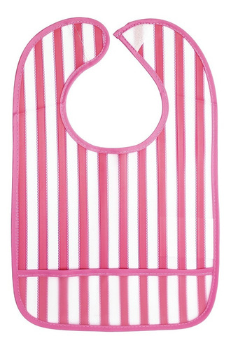 Babador Infantil New Look Kababy Listrado Rosa