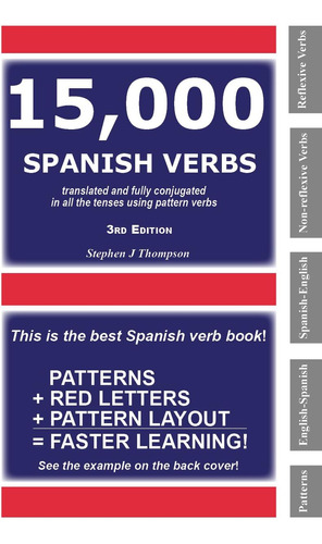 Libro 15,000 Verbos En Español Traducidos En Inglés Y Españo