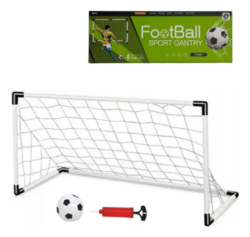 Arco Futbol Infantil Plastico + Pelota + Inflador 95 Cm