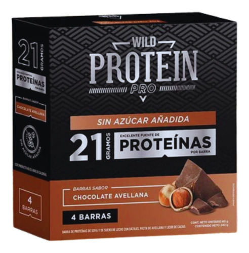 Barra Wild Protein 60 Gr - Chocolate Avellana - 4 Unidades