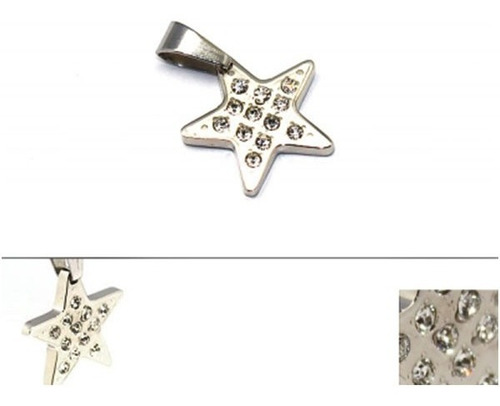 Dije De Acero Inoxidable Diseño Estrella Lujo Zirconia Eg