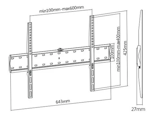Soporte Para Tv 37 A 70 Fijo De Pared Brteck Kl21g-46f