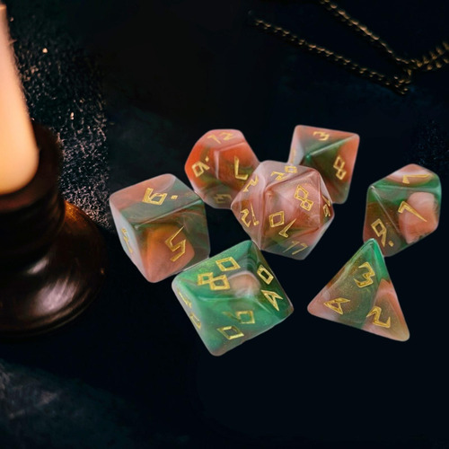 Juego De Dados Poliédricos D20 D12 D10 D8 D6 D4, 7 Piezas
